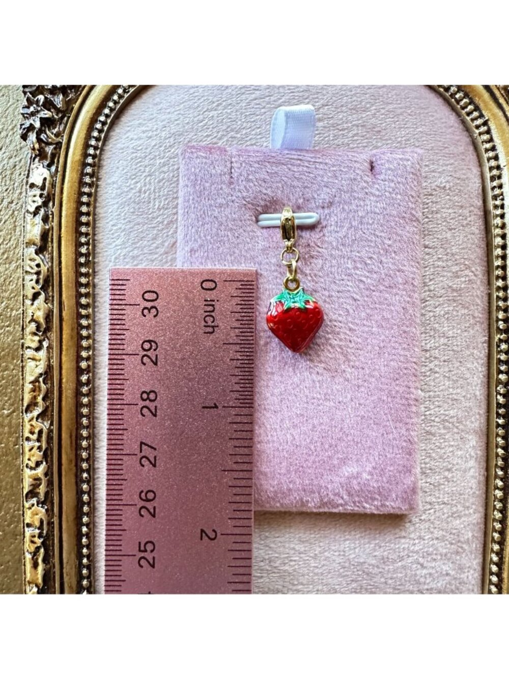 Strawberry Charm 18K Gold PVD Stainless Steel Waterproof Lobster Claw Clasp - Picture 6 of 12
